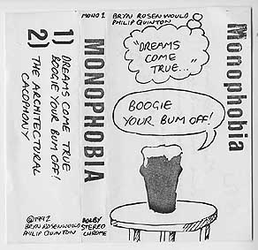The surviving cassette cover of the first Monophobia single